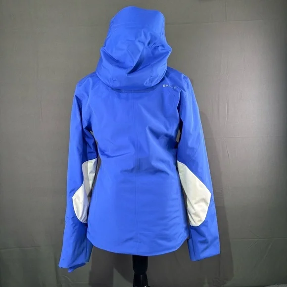 Spyder Jacket Women’s 4 Spring Full Zip Hooded Performance Lined Gorp White Blue - Picture 3 of 16